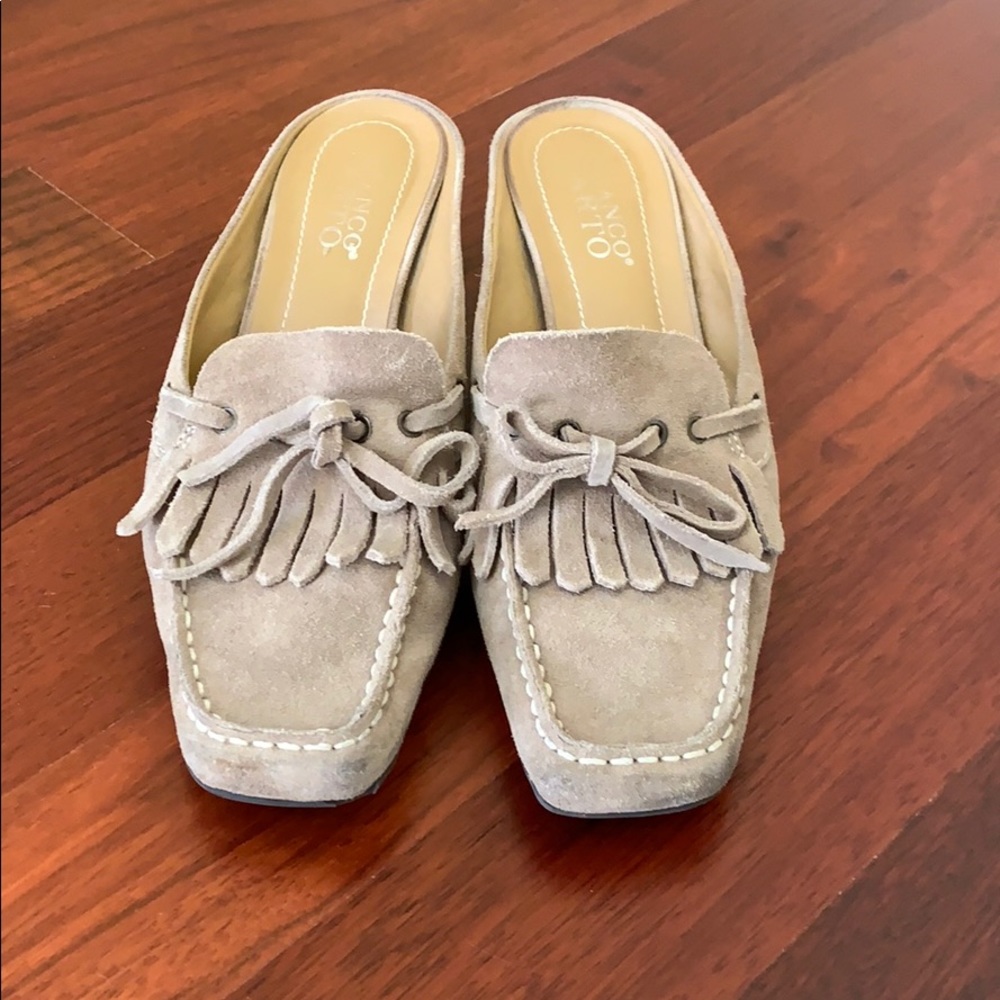 Beige Open Heel Slip On